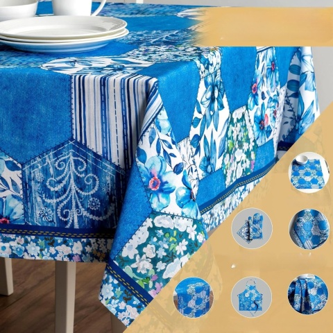 Obrus 100% bawełna Maison d' Hermine Summer Blues 160x220 cm