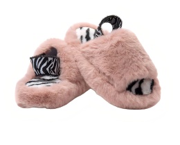 Kapcie Damskie Pluszowe Ciepłe Memory Foam 36/37 Pudrowy Róż JOMIX