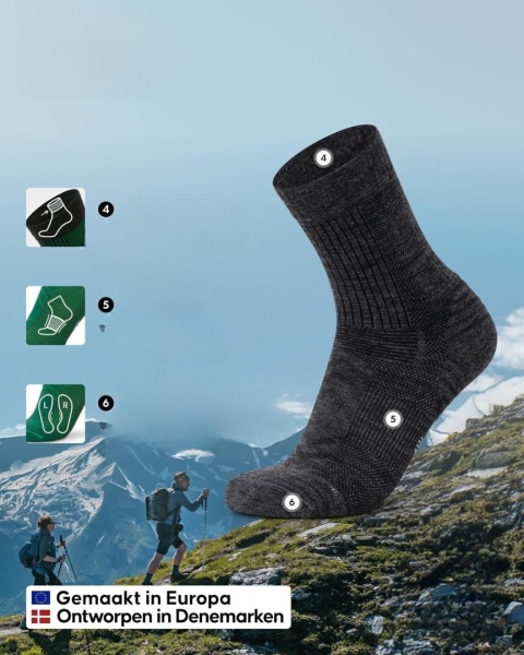 Lekkie Skarpety Trekkingowe Merino DANISH ENDURANCE Turystyczne 5-pak 35-38
