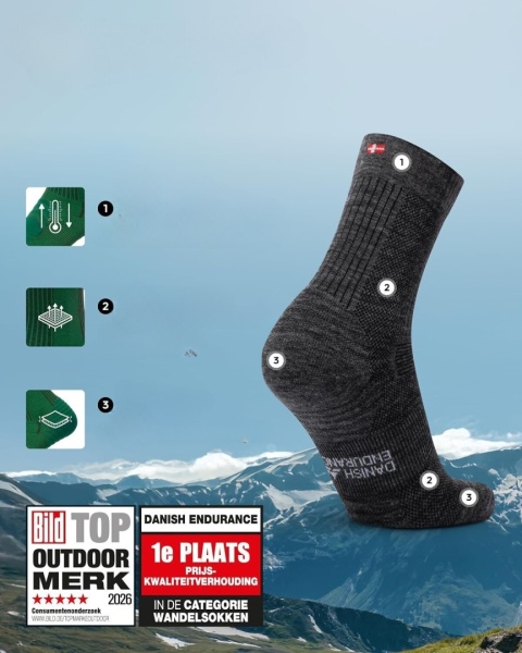 Lekkie Skarpety Trekkingowe Merino DANISH ENDURANCE Turystyczne 5-pak 35-38