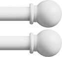 Regulowany zestaw karniszy ściennych 71-223 cm 16 mm biały mat ze wspornikami – 220 cm