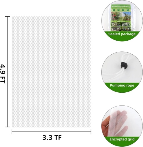Siatka kaptur worek ogrodowy na owady ptaki 4 szt osłona ochrona rośliny ściągacz pokrowiec 100x150cm