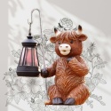 GOODECO Figurka Solarna Krowa Highland z Lampionem ozdoba ogrodowa
