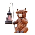 GOODECO Figurka Solarna Krowa Highland z Lampionem ozdoba ogrodowa