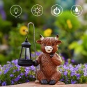 GOODECO Figurka Solarna Krowa Highland z Lampionem ozdoba ogrodowa