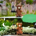 GOODECO Figurka Solarna Krowa Highland z Lampionem ozdoba ogrodowa