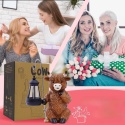 GOODECO Figurka Solarna Krowa Highland z Lampionem ozdoba ogrodowa