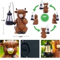 GOODECO Figurka Solarna Krowa Highland z Lampionem ozdoba ogrodowa