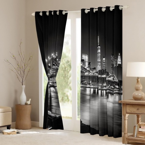 Zasłony sztory na okno 2 panele 137x117cm z nadrukiem miasta młodzieżowa nowoczesna