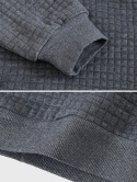 Męska bluza z kapturem żakardowa w kratę wafel szara 5XL