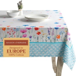 Obrus 100% bawełna Maison d' Hermine 140x180 FLOWER wiosna lato kwiaty