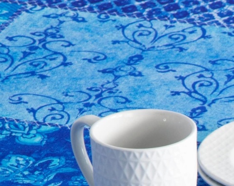 Obrus 100% bawełna Maison d' Hermine 140x180 indigo love