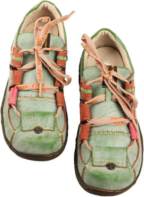 SKÓRZANE PÓŁBUTY DAMSKIE TMA EYES 36 BUTY SKÓRA Retro Patchwork