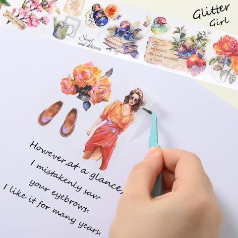 Taśma Washi 4 rolki ozdobne wzory PET do planowania i rękodzieła scrapbooking