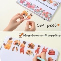 Taśma Washi 4 rolki ozdobne wzory PET do planowania i rękodzieła scrapbooking