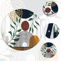 Zasłona prysznicowa 240 x 180cm boho mid-century modern zielone liście ABSTRAKCJA