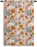 Zasłona w kwiaty na taśmie Zasłona Boho Retro VINTAGE w Kwiaty 107x160cm 1 szt.