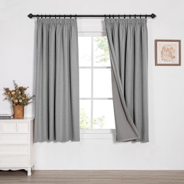 Zasłony zaciemniające termoizolacyjne zestaw 2 szt taśma 175x140cm Ciemnoszary