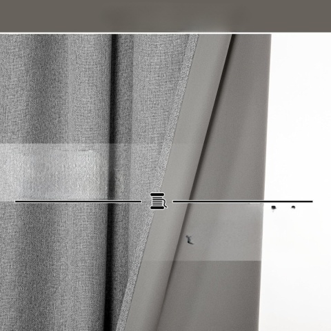 Zasłony zaciemniające termoizolacyjne zestaw 2 szt taśma 175x140cm Ciemnoszary