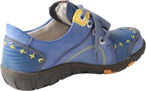 damskie mokasyny półbuty BUTY SKÓRZANE Casual Boho NIEBIESKIE TMA EYES