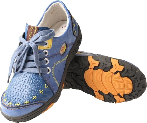damskie mokasyny półbuty BUTY SKÓRZANE Casual Boho NIEBIESKIE TMA EYES