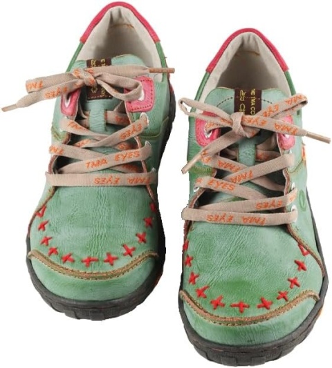 Damskie mokasyny półbuty Buty Skórzane Casual Boho zielone Tma Eyes