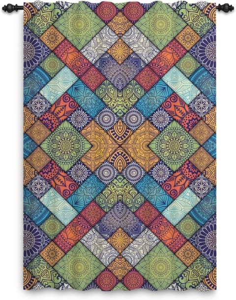 Boho Patchworkowa zasłona w stylu marokańskim Zasłona Ozdoba Mandala Okno Drzwi