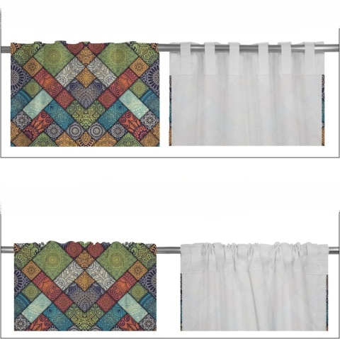 Boho Patchworkowa zasłona w stylu marokańskim Zasłona Ozdoba Mandala Okno Drzwi