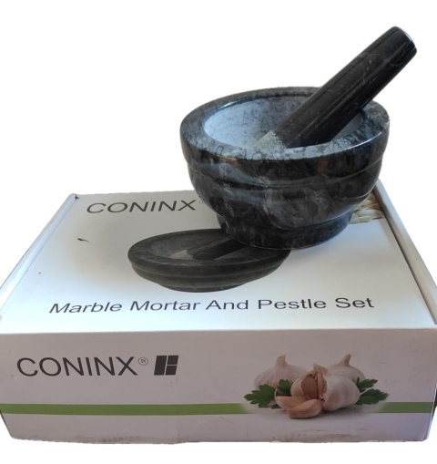 Coninx marmurowy moździerz kuchenny z tłuczkiem kamienny