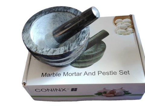Coninx marmurowy moździerz kuchenny z tłuczkiem kamienny