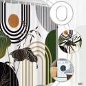Zasłona Prysznicowa 90x180 Wąska Boho Liście Modern MID-CENTURY tekstylna