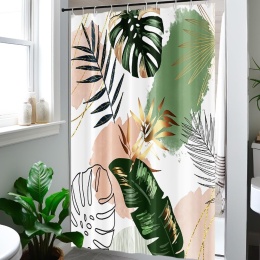 Zasłona prysznicowa odporna na pleśń Dżungla 150x200 boho tropical tekstylna