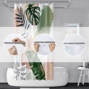 Zasłona prysznicowa odporna na pleśń Dżungla 150x200 boho tropical tekstylna