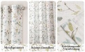 Zasłony komplet 2 sztuki 140x229 Boho Len Liście Kwiaty zasłona kółka