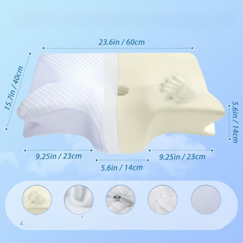 PODUSZKA ORTOPEDYCZNA ERGONOMICZNA DO SPANIA 2w1 pianka memory