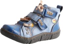 TMA EYES Modne botki retro z zamkiem buty skóra sznurówki rzepy zamek 41 BLUE