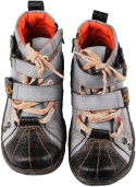 TMA EYES Modne botki retro z zamkiem buty skóra sznurówki rzepy zamek 36 BLACK