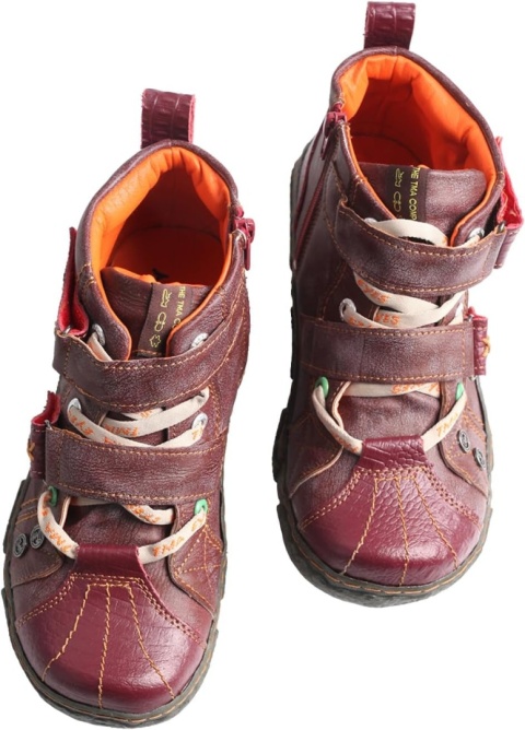 TMA EYES Modne botki retro z zamkiem buty skóra sznurówki rzepy zamek 38
