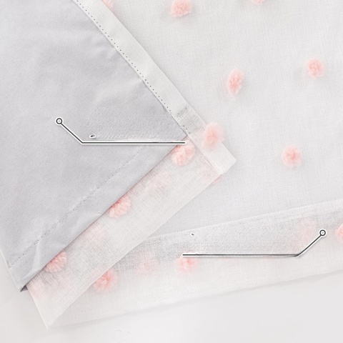 Zasłony Zaciemniające 100% z Pomponami Boho 2szt RÓŻOWE POMPONY