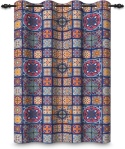 Zasłona OZDOBA BOHO MANDALA NA OKNO 107x160cm kotara patchwork zaciemniająca