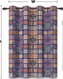 Zasłona OZDOBA BOHO MANDALA NA OKNO 107x160cm kotara patchwork zaciemniająca