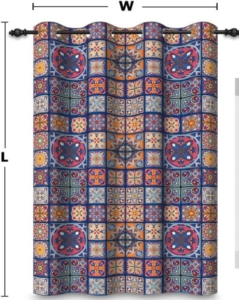 Zasłona OZDOBA BOHO MANDALA NA OKNO 107x160cm kotara patchwork zaciemniająca