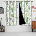Zasłony Zaciemniające BLACKOUT Liście Palma 2szt 117x183cm Zielone 2 szt.