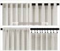 zasłony lniane MRTREES 2 szt. półprzezroczyste Kość słoniowa 145x140 cm