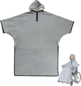 Bluza ponczo koc z kapturem ciepła zimowa na wózek inwalidzki domu zamek