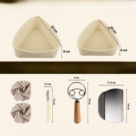 Koszyki do wyrastania chleba trójkątne PP 20 i 23cm 2 szt. 20/23cm