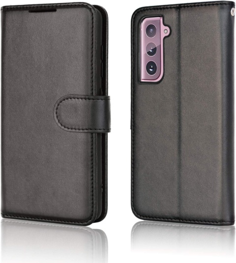 Etui Portfel do SAMSUNG GALAXY S21 Skórzane Klapka Magnes TECHGEAR Czarny