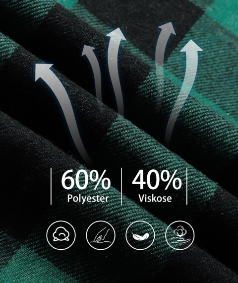 Męska koszula flanelowa z kapturem w kratę długi rękaw 3-pak 3XL