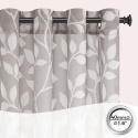 Zasłony Firany woalowe Liście szare 2szt 140x260 Kółka woal